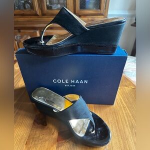COACH Wedge Sandals, Black- Size 8.5
